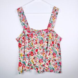 Natural Life Floral Tank Top XL Womens Boho Feminine Festival Hippie Colorful
